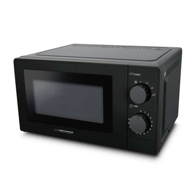Micro-ondas preto com 20 litros de capacidade - forno micro-ondas a preço grossista