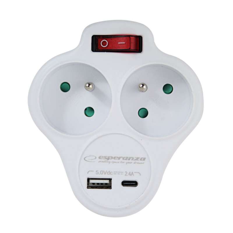 Répartiteur d'alimentation 2 ports USB-C USB-A - multiprise à prix de gros