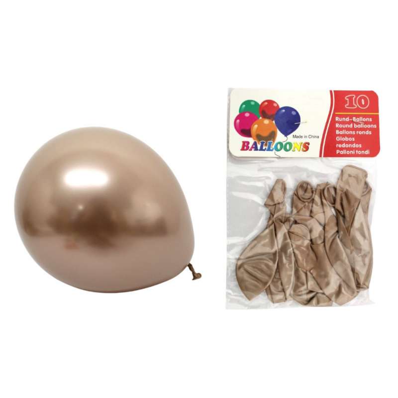 Metallisch roségoldene Latexballons im 10er-Pack zu Großhandelspreisen - Luftballon zu Großhandelspreisen