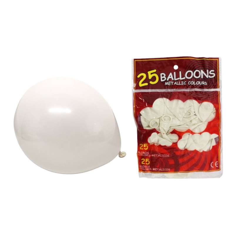 Lote de 25 balões de látex brancos a preço grossista - balão de ar quente a preço grossista