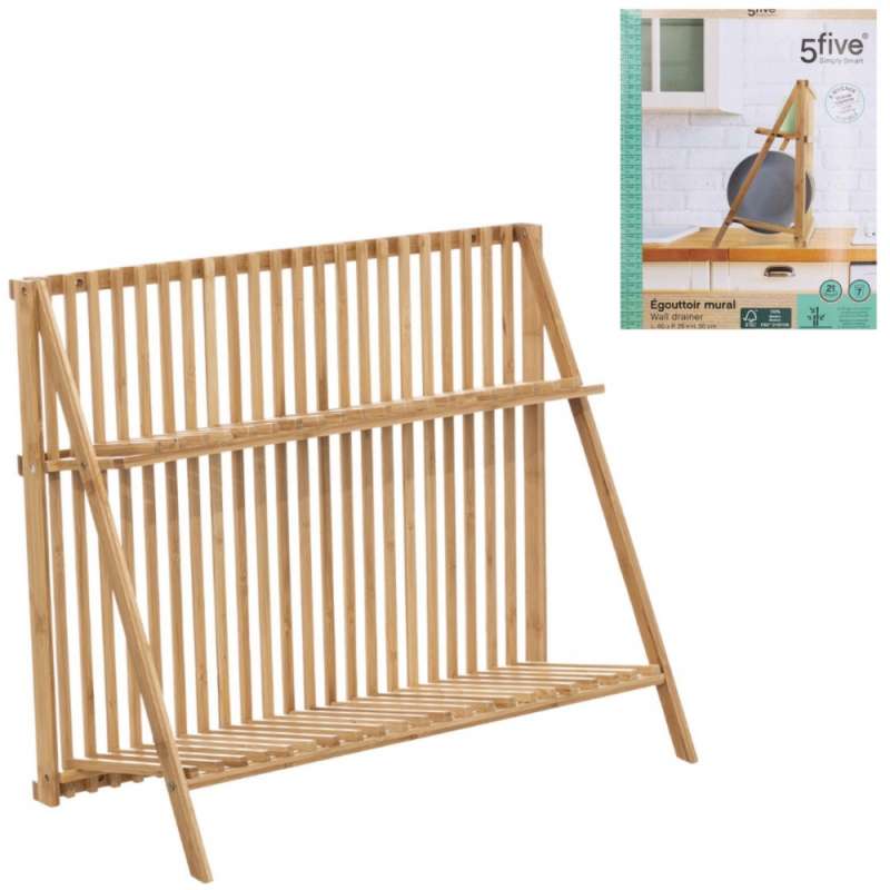 5cinq vaisselle égouter bambou 60 cm - égouttoir à prix de gros