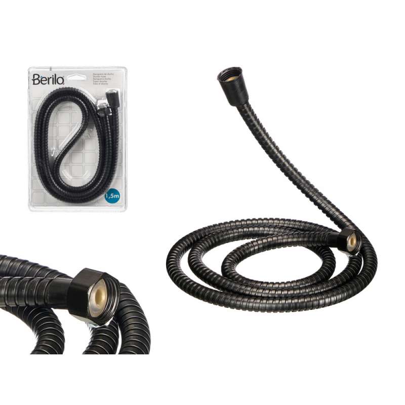 Tuyau de douche noir de 1,5 m - flexible de douche à prix de gros