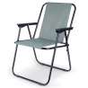 Silla de camping de metal gris con reposabrazos - Silla plegable a precios de mayorista
