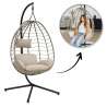 Hängesessel aus grauem synthetischem Rattan - Klappstuhl zu Großhandelspreisen Hängesessel aus grauem synthetischem Rattan - Klappstuhl zu Großhandelspreisen