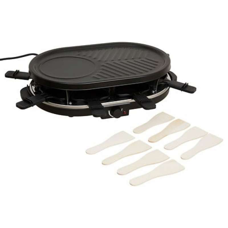 Raclette elétrica em aço inoxidável preto - aparelho de raclette a preço grossista