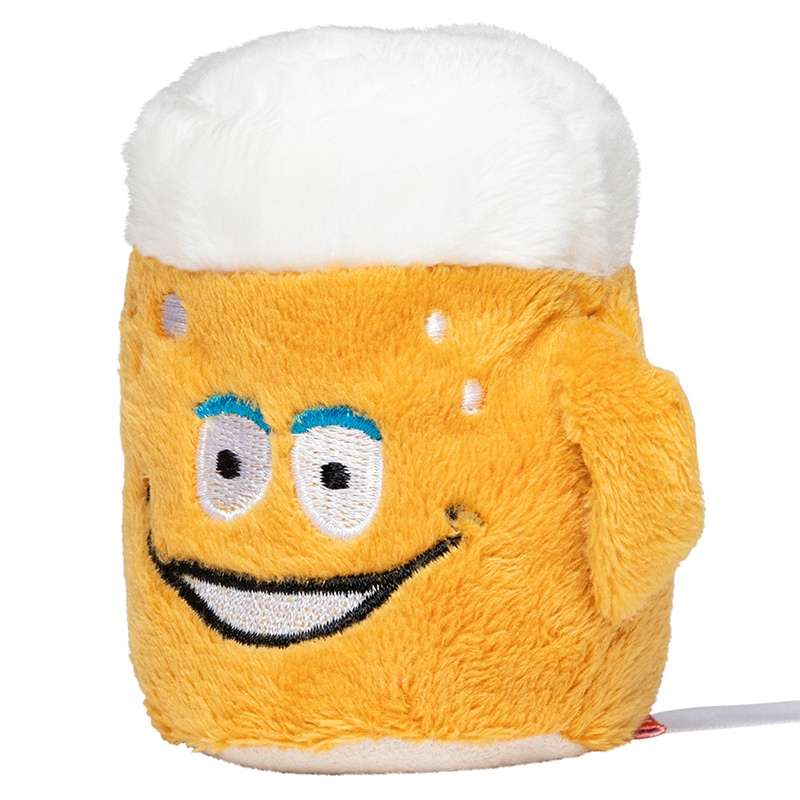 Peluche bier 7 cm met microvezel onderkant tegen groothandelsprijzen - Knuffel tegen groothandelsprijzen