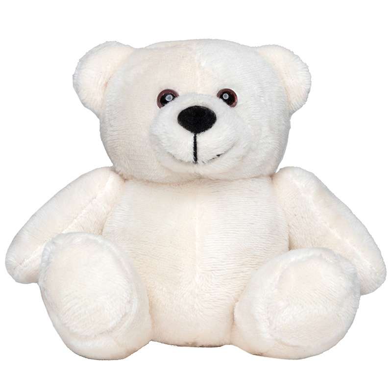 Peluche oso blanco 9 cm con etiqueta a precios de mayorista - Peluche a precios de mayorista