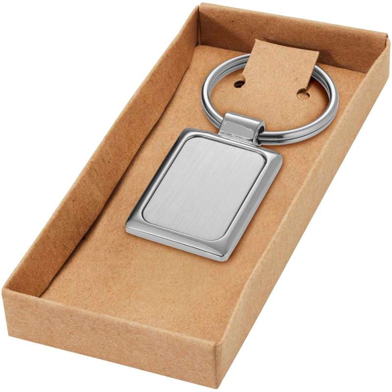 Rektangulär nyckelring 4,3 x 2,5 cm - Nyckelring i metall till grossistpris