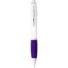 Stylo bille avec corps blanc et grip coloré Nash - Bullet - Stylo bille à prix grossiste