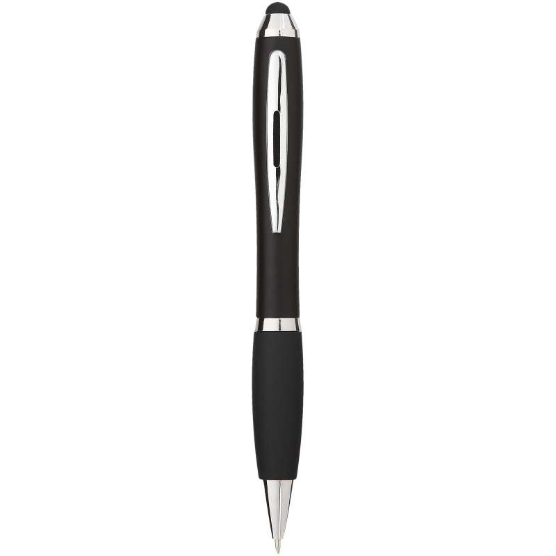 Colorful Twist Pen with Black Grip, 13.7 cm at wholesale prices - Ballpoint pen at wholesale prices