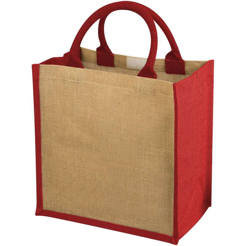 30x30cm Jute Tote Bag with Velcro Closure at wholesale prices - Beach bag at wholesale prices