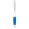Stylo bille avec corps blanc et grip coloré Nash - Bullet - Stylo bille à prix grossiste