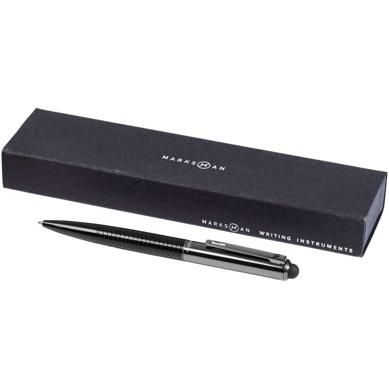 Elegant svart 14 cm 2-i-1 penna - Stylo 2 i 1 till grossistpris