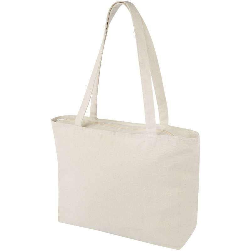 Zip-shoppingväska i bomull 47x30,5 cm - Inköpskasse till grossistpris