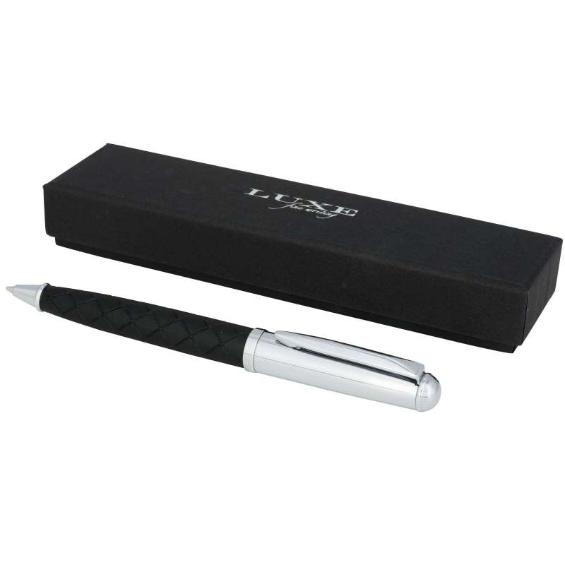 Luxury Leather Cross-Pattern Ballpoint Pen 13.5cm - Ballpoint pen at wholesale prices