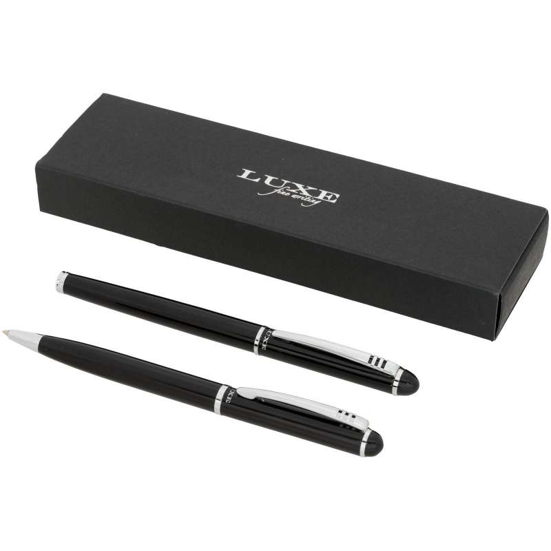 13.4cm Luxury Black and Silver Pen Set - Pen set at wholesale prices