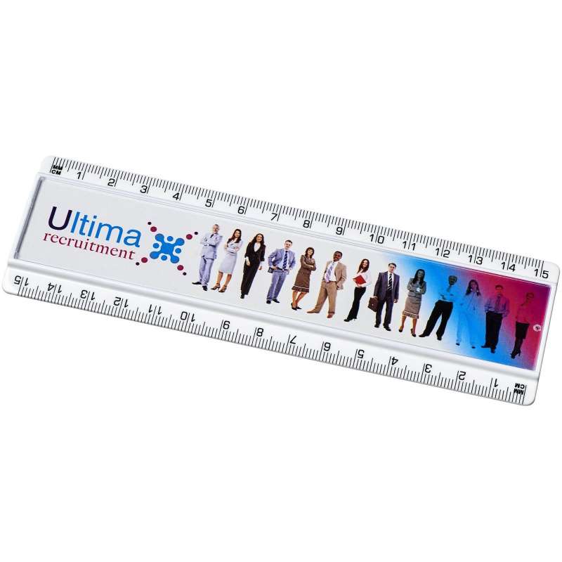 15 cm plastisk lineal med papirindsats - Regel til engrospris