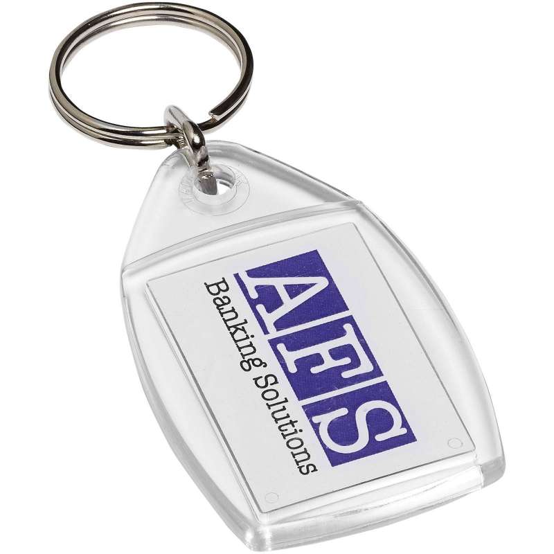 Transparenta nyckelringar 5,9 x 3,5 cm till grossistpris - Plastnyckelring till grossistpris