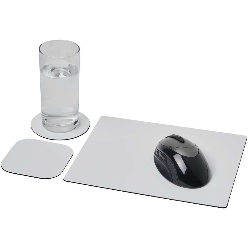 Ensemble de tapis de souris et sous-verre Brite-Mat - Brite-Mat - Accessoire recyclable à prix grossiste