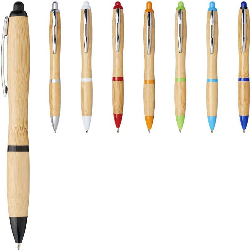 Retractable Bamboo Ballpoint Pen - 14 cm - Fair and sustainable accessory at wholesale prices