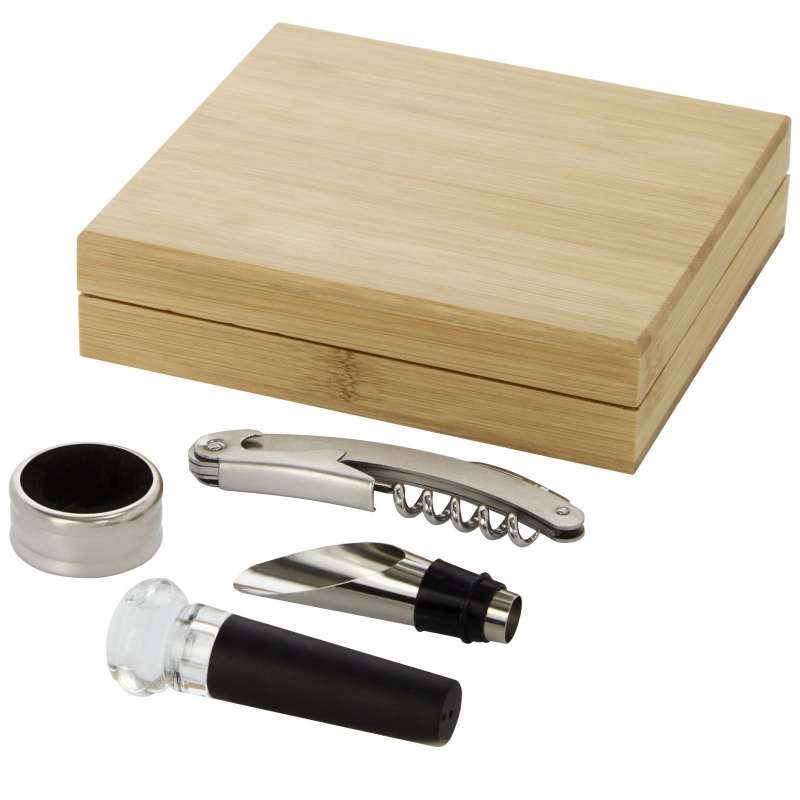 Bambukset för vin 15 x 4 x 16 cm till grossistpris - Sommelier-set till grossistpris