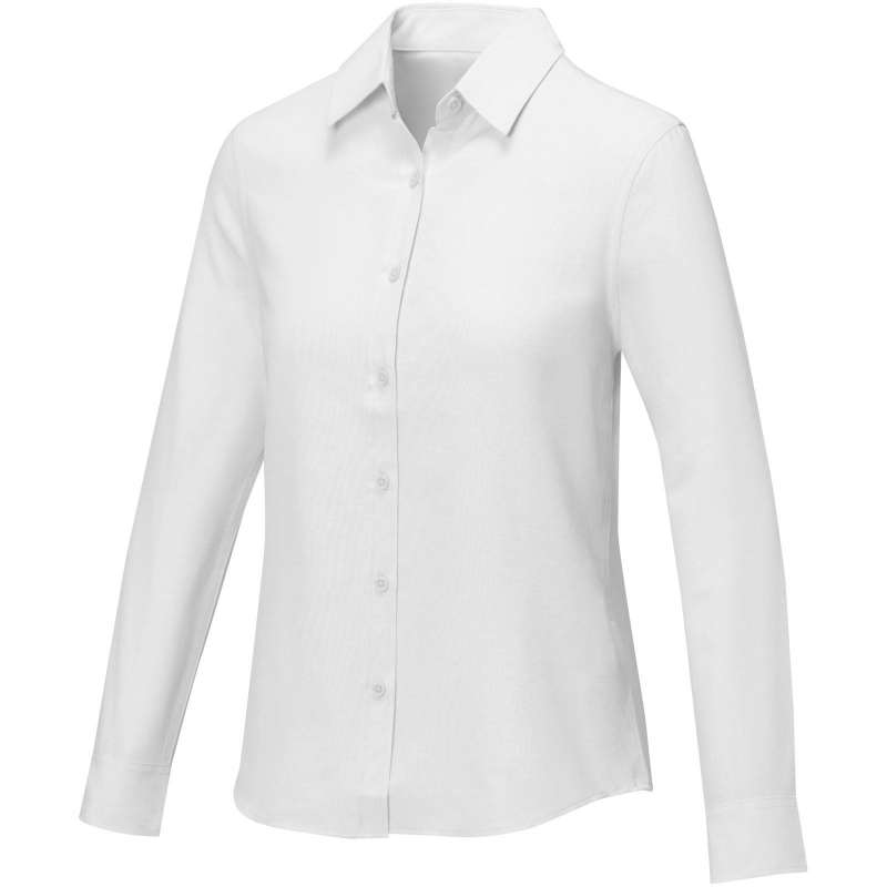 Camisa feminina de manga longa ajustada CVC a preço grossista - Camisa mulher a preço grossista