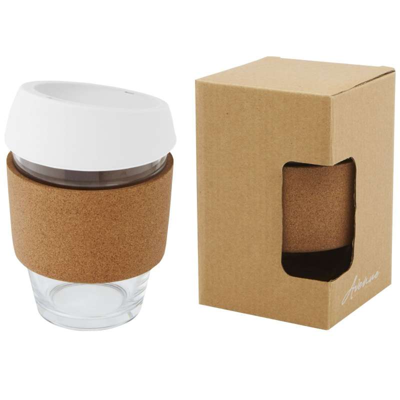 360ml Borosilicate Glass Cup with Cork Grip - Recyclable accessory at wholesale prices
