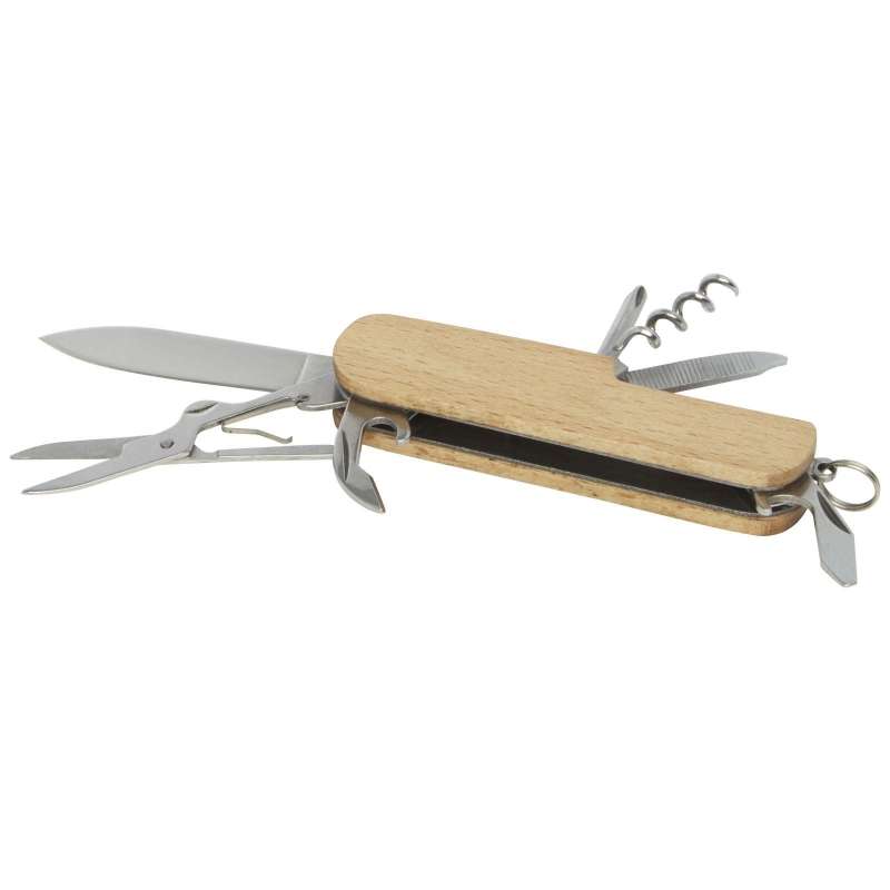 7-Function Compact Wooden Pocket Knife - Pocket knife at wholesale prices