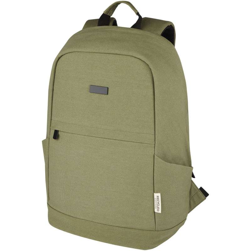 Sac à dos anti-vol pour ordinateur portable Joey de 18 L en toile recyclée GRS 15,6 pouces - Accessoire recyclable à prix grossiste