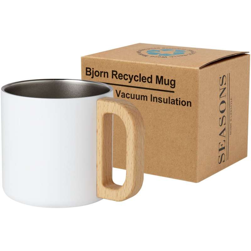 Tasse Bjorn de 360 ml en acier inoxydable recyclé certifiée RCS avec isolation sous vide et couche de cuivre à prix de gros - Tasse à prix grossiste