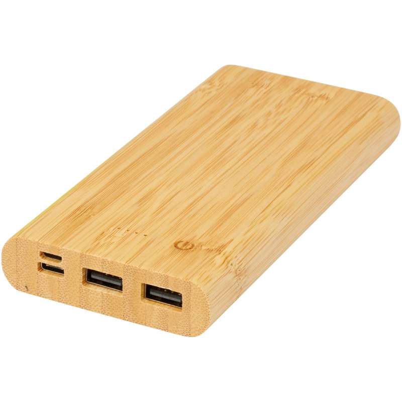 Tragbare 10.000 mAh Powerbank aus Bambus zu Großhandelspreisen - Powerbank / externe Batterie zu Großhandelspreisen