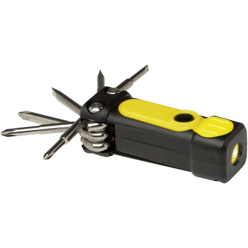Jeu de tournevis Octo 8-en-1 RCS en plastique recyclé avec torche - Lampe de poche à prix grossiste