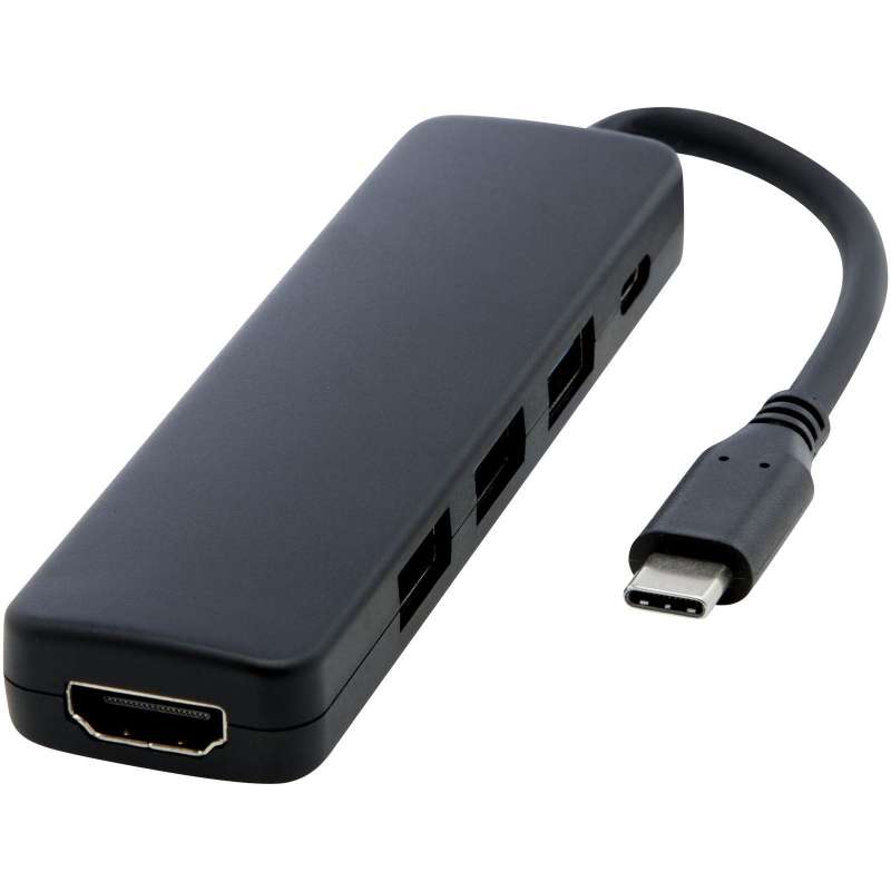 Adaptateur multimédia en plastique recyclé Loop RCS USB 2.0-3.0 avec port HDMI - Adaptateur à prix de gros