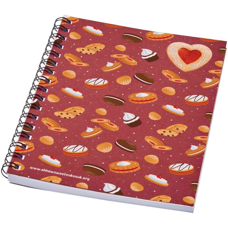 Desk-Mate ® A6 recycled colored spiral notebook - Recyclable accessory at wholesale prices