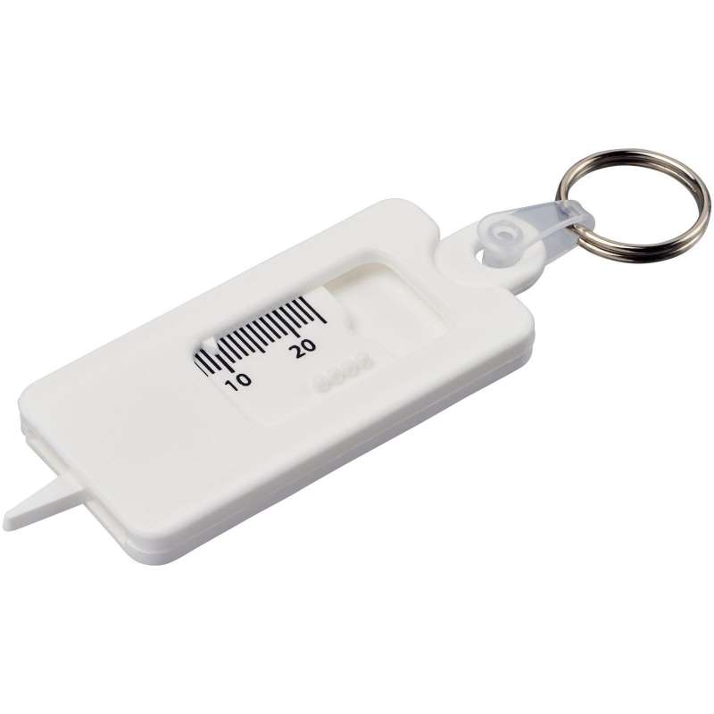 Porte-clés Kym recyclé vérificateur de structures de pneu - Accessoire recyclable à prix grossiste