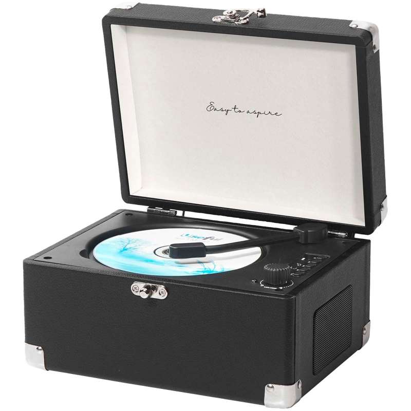 Bærbar CD-afspiller med vintage design - CD-afspiller til engrospris