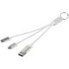4-in-1 Keychain Charging Cable, 10 Watts, Recycled Aluminum - keychain charger at wholesale prices 4-in-1 Keychain Charging Cable, 10 Watts, Recycled Aluminum - keychain charger at wholesale prices