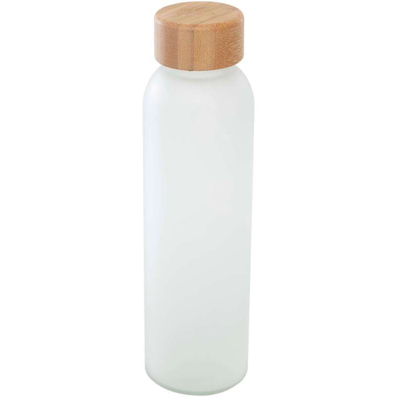 Botella de vidrio mate de 500 ml con tapa de bambú - Botella a precios de mayorista