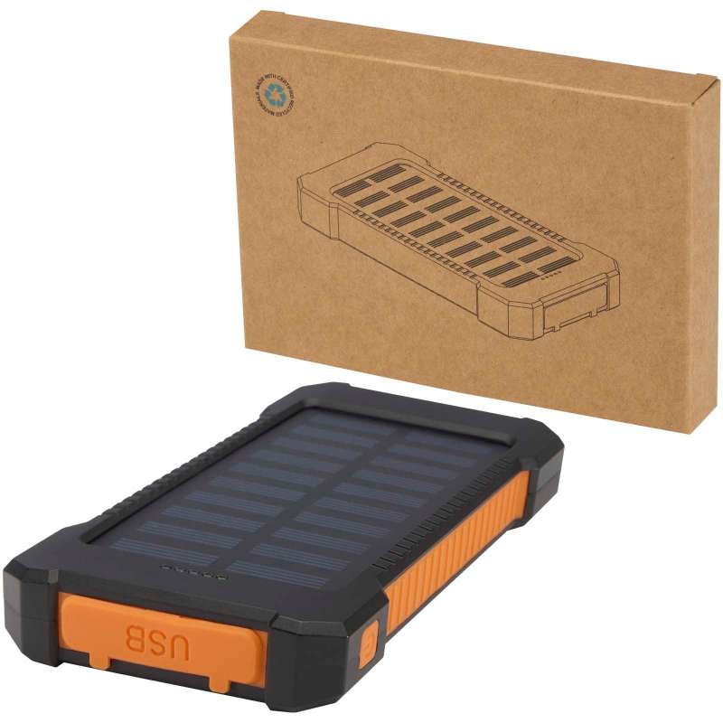 Robust solbatteri 5 000 mAh med lampa - Powerbank / extern batteri till grossistpris