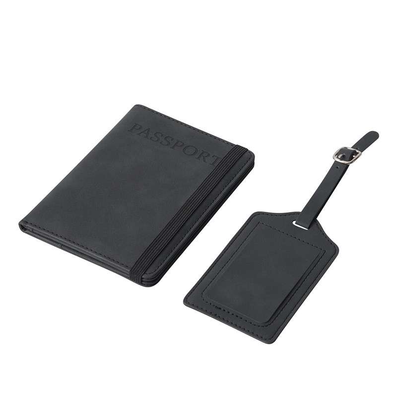 Conjunto de viagem em sintético com porta-passaporte e 4 cartões - Conjunto de viagem a preço grossista