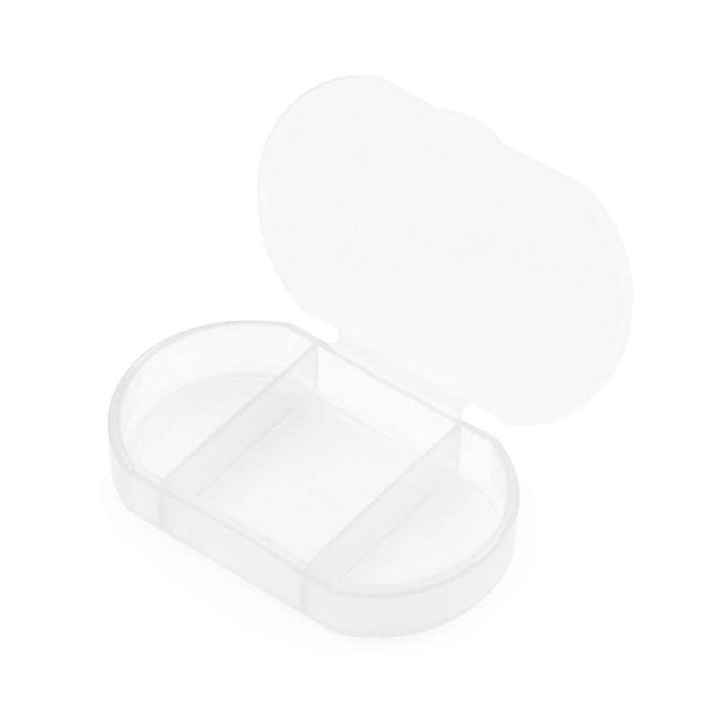 Genomskinlig medicinlåda med 3 säkra fack - Pillbox till grossistpris