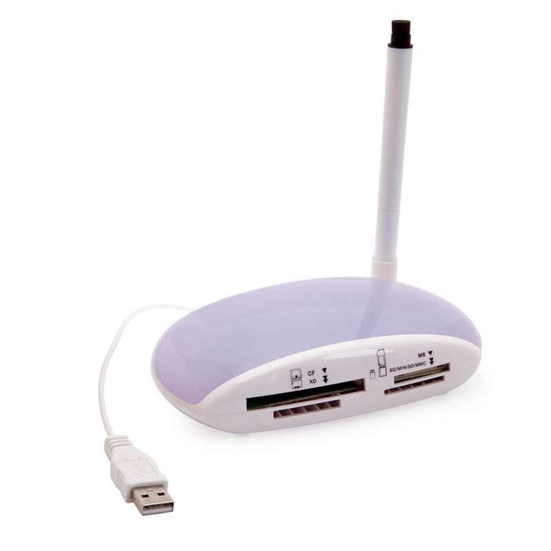 Curved Dual-Tone Card Reader with Translucent Cover - Memory card reader at wholesale prices