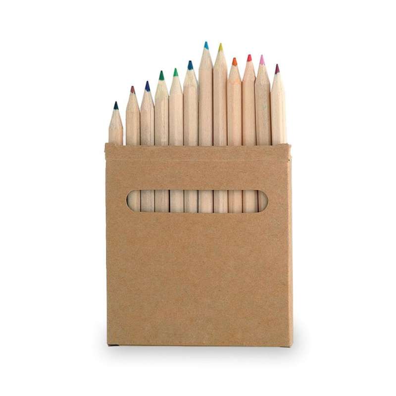 12-Count Hexagonal Wood Colored Pencils in Window Box - Stationery item at wholesale prices