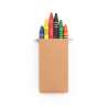 Natural Cardboard Crayon Box - 6 Colors - Crayon wax at wholesale prices