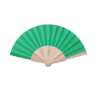 Nature-Themed Polyester Fan with Wooden Sticks - Fan at wholesale prices