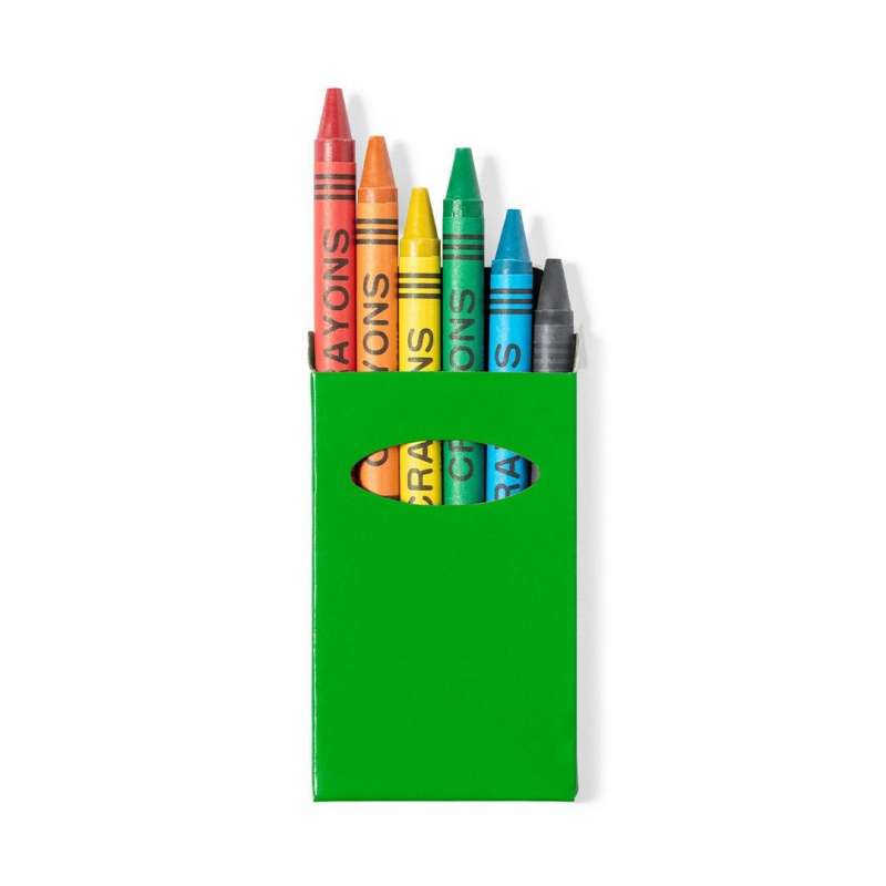 Caixa de 6 lápis de cera coloridos - Caneta a preço grossista