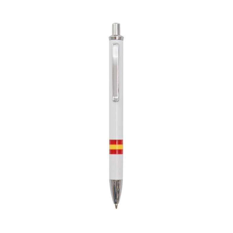 Elegant Two-Tone Push Mechanism Pen with Spanish Flag - Ballpoint pen at wholesale prices