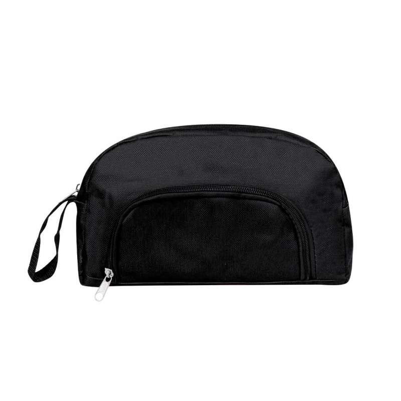 Nécessaire polivalente 600D com fecho zip preto - Necessaire de toilette a preço grossista