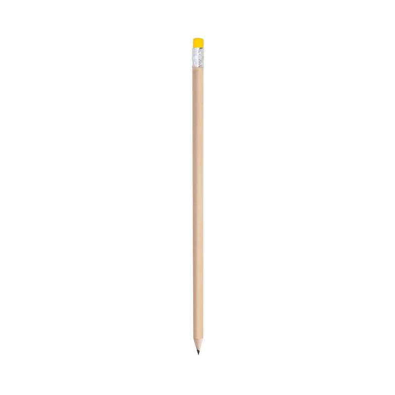 Natural Finish Wooden Pencil with Eraser - Pencil at wholesale prices