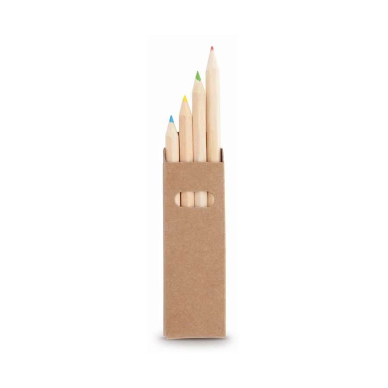 4-Color Hexagonal Wooden Crayon Set - Colored pencil at wholesale prices